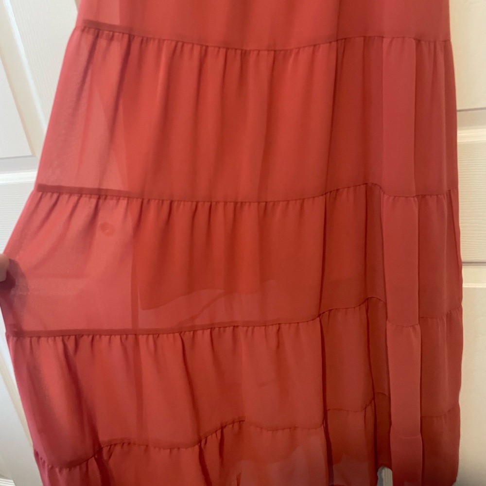 Spaghetti-Strap Tiered Maxi Dress in Rust Red - Picture 3 of 3